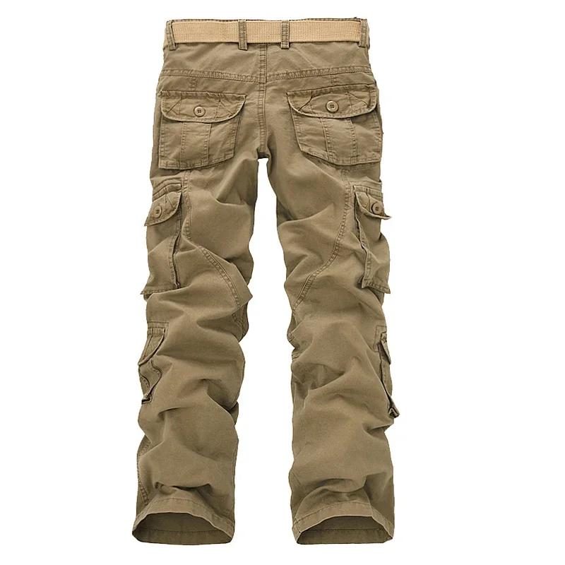 Pantalon cargo mode homme loose coton respirant multi-poches grande taille pêche confort