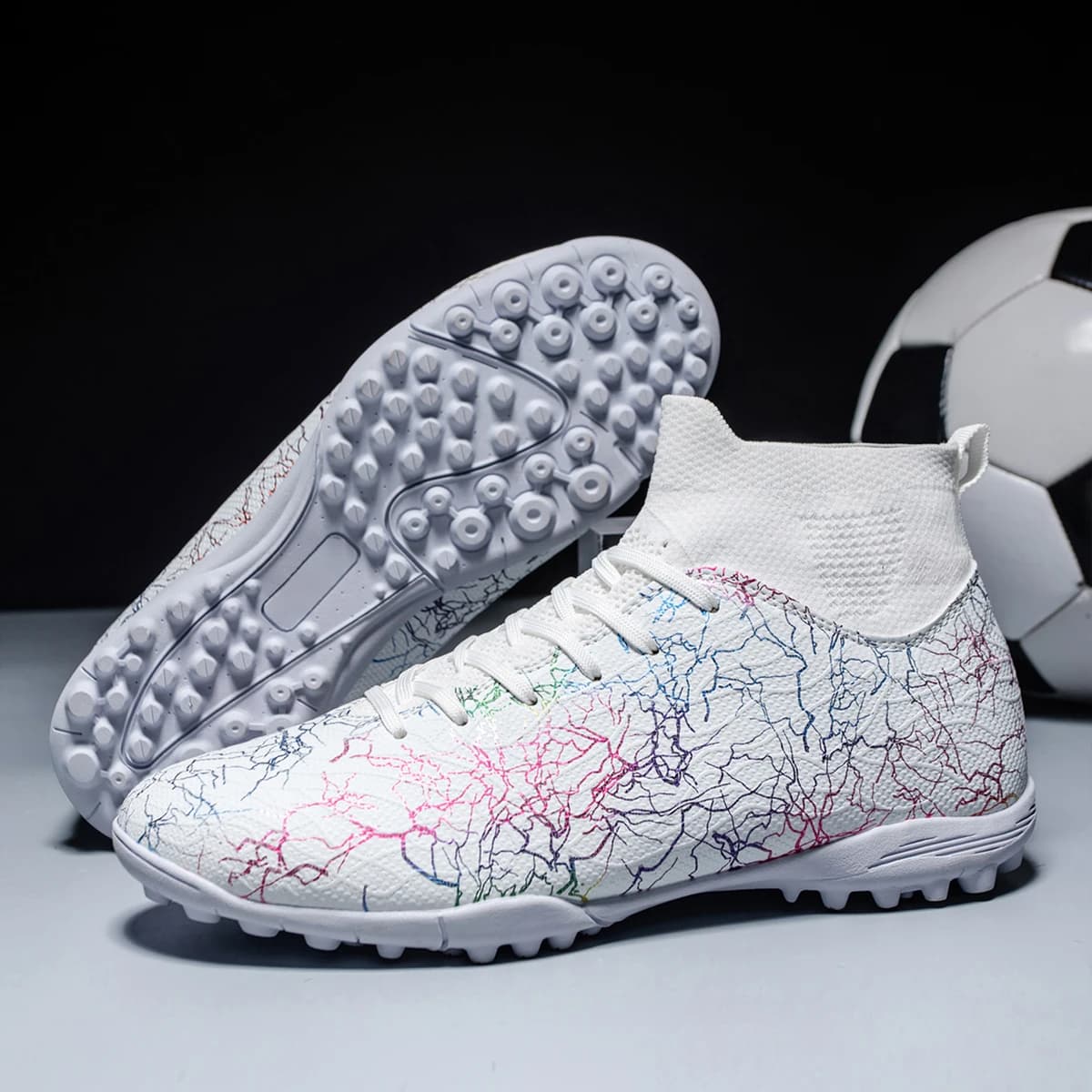 Chaussures de football professionnelles homme TF à crampons courts - Confort respirant anti-dérapage