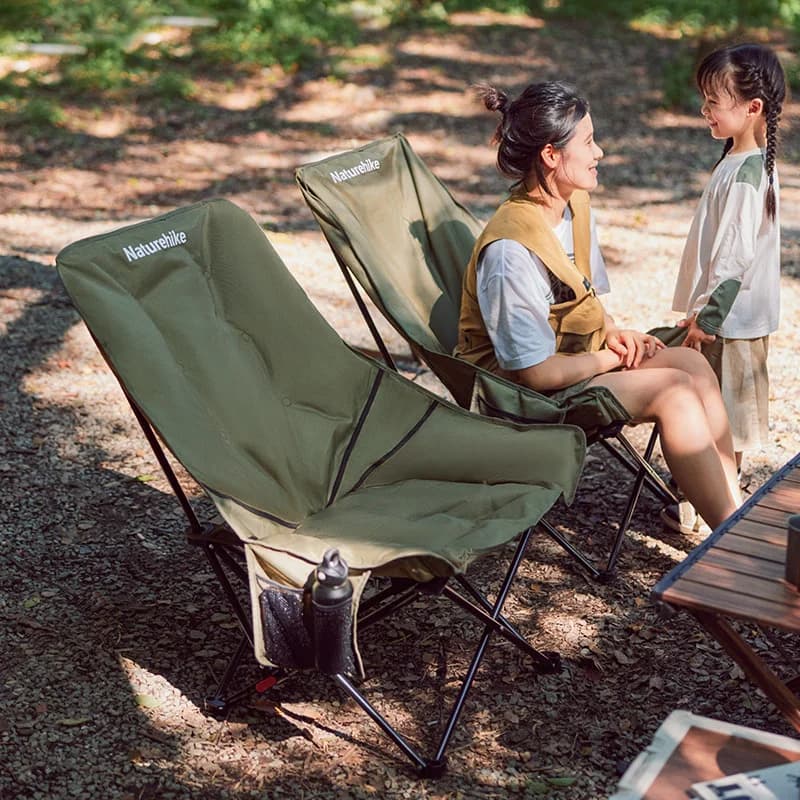 Chaise lune haute Naturehike dossier relevé - Siège pêche camping détente extérieur pliable