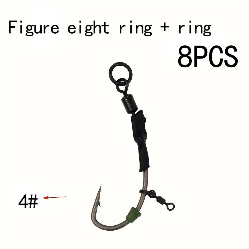 Montages Carp Ready Tied 8PCS Ronnie Rig Hook Links Hair Combi Chod Rig pour Carpe de 2# à 8#