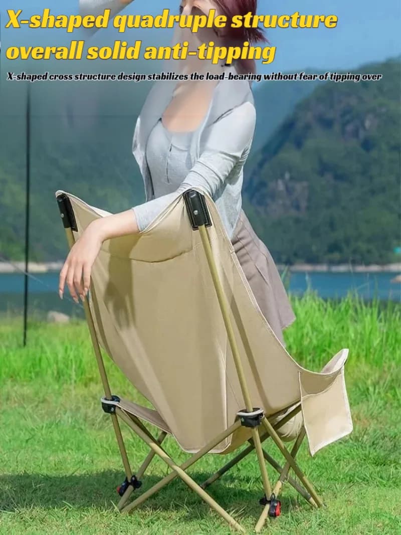 Chaise lune extérieur dossier haut ultra-légère pliante - Siège détente plage camping équipement