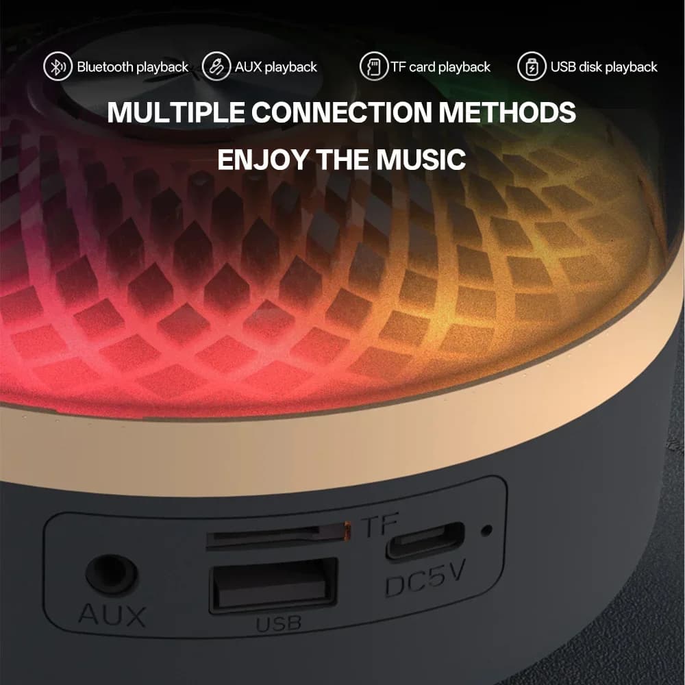 Enceinte Bluetooth Soundbar portable 5.3 avec subwoofer et lampe ambiante pour home theater mobile Android iOS