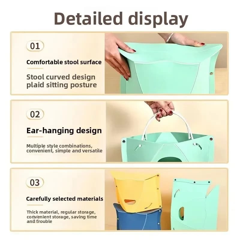 Tabouret pliant mini pêche camping rangement compact pour jardin plage transport