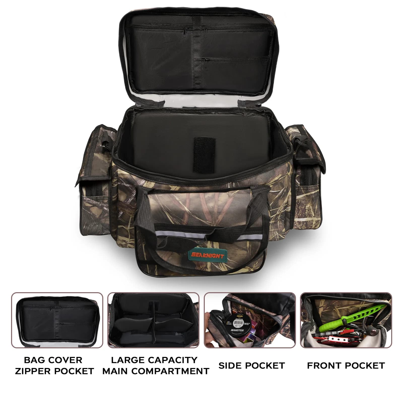 Sac de pêche SeaKnight SK003 22L étanche nylon multifonction sac à bandoulière extérieur 50x27x28cm