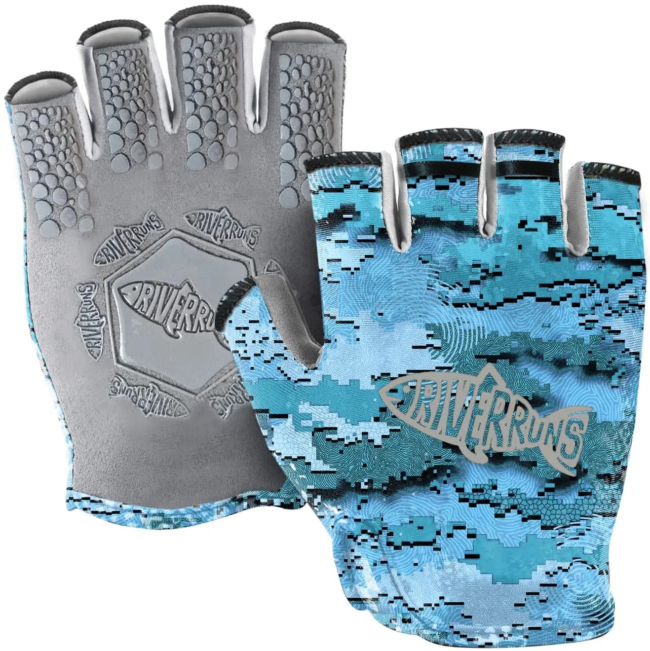 Gants pêche UPF50+ sans doigts léger respirant kayak paddle protection solaire homme pêcheur