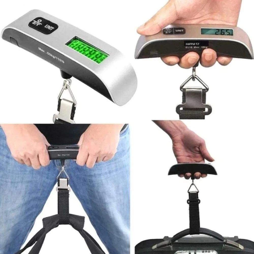 Pèse-bagages numérique portable 110lb/50kg - Balance de voyage manuelle pour valises et sacs de pêche