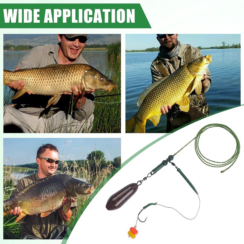 Montages carpodromes prémontés 6 pièces avec plomb 80g et bas de ligne plombé pour pêche à la carpe