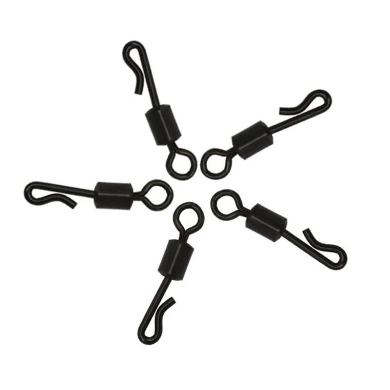 Émerillons rapides Q-Shape 50 pièces pour montages carpe - accessoires de pêche à changement rapide