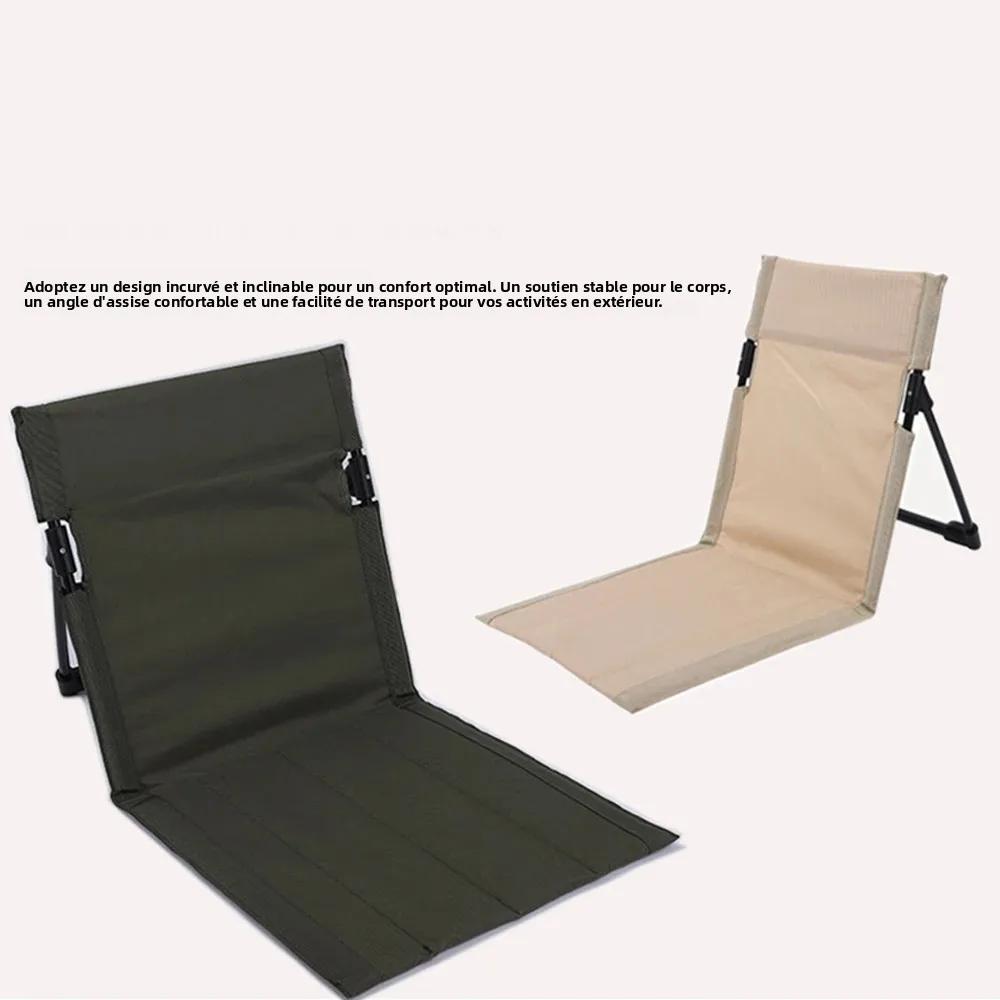 Chaise paresseuse pliante avec coussin pour pêche jardin parc et pique-nique