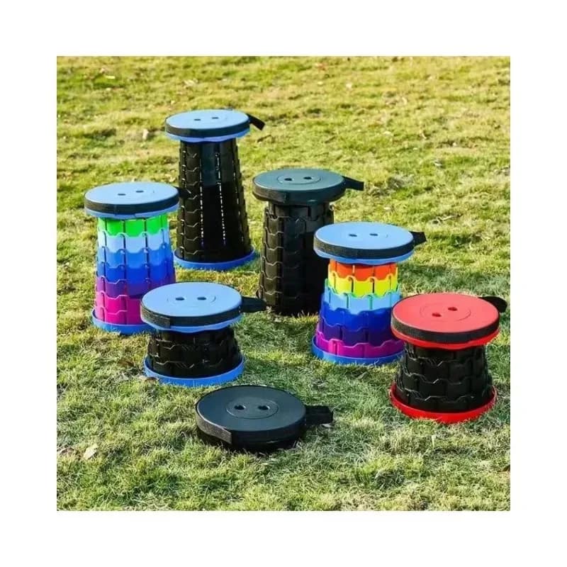 Tabouret pliant télescopique arc-en-ciel - Siège extensible portable pêche camping extérieur