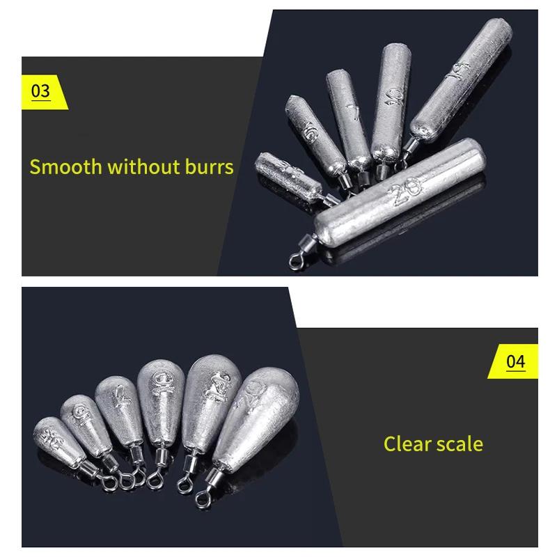Lot de 5 plombs Drop Shot 2g à 20g pour pêche aux leurres souples - Poids pour appâts