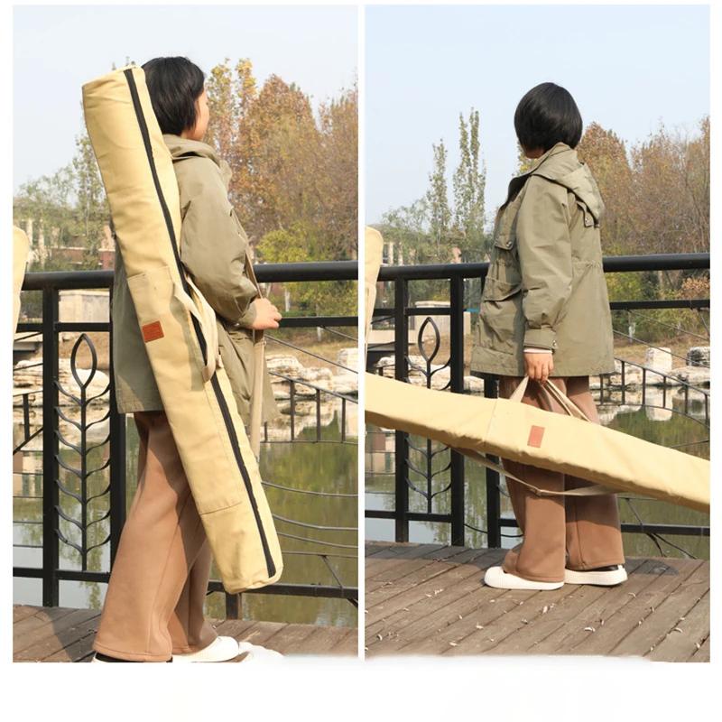 Grand sac pêche toile capacité maximale rangement cannes leurres étanche pliable extérieur
