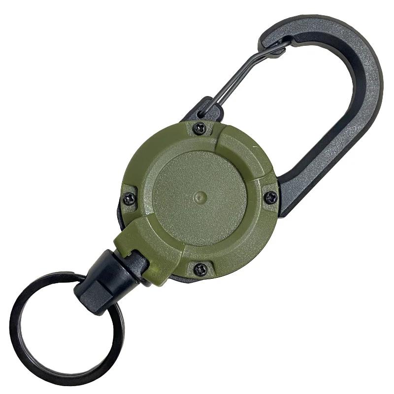 Porte-badge rétractable extensible avec mousqueton robuste pour clés, sacs et équipement de pêche