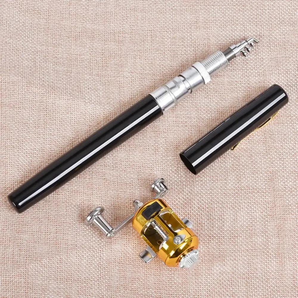 Mini canne télescopique portable 1-1.6m format stylo pliable pour pêche nomade et urgence