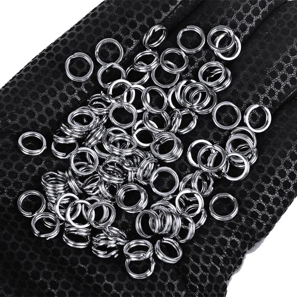 Anneaux ouverts acier inox 5 tailles pour connecter leurres, lot 200/250 pièces pour boîte pêche