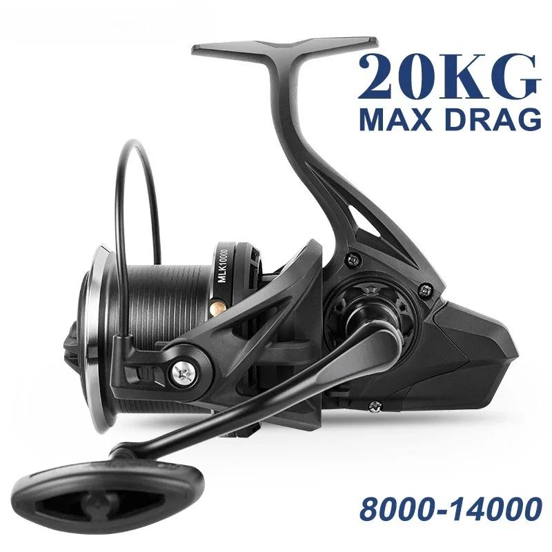 Moulinet spinning 8000-14000 drag 20kg anti-corrosion pour pêche mer gros poissons
