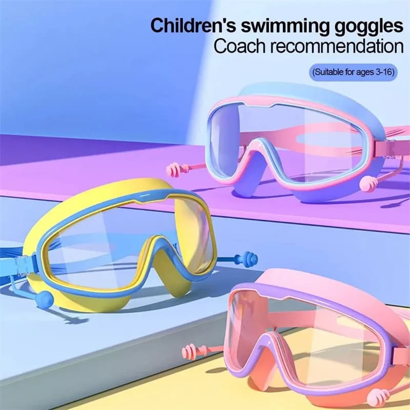 Lunettes de plongée anti-buée professionnelles avec bouchons d'oreilles - Grand champ vision - Piscine