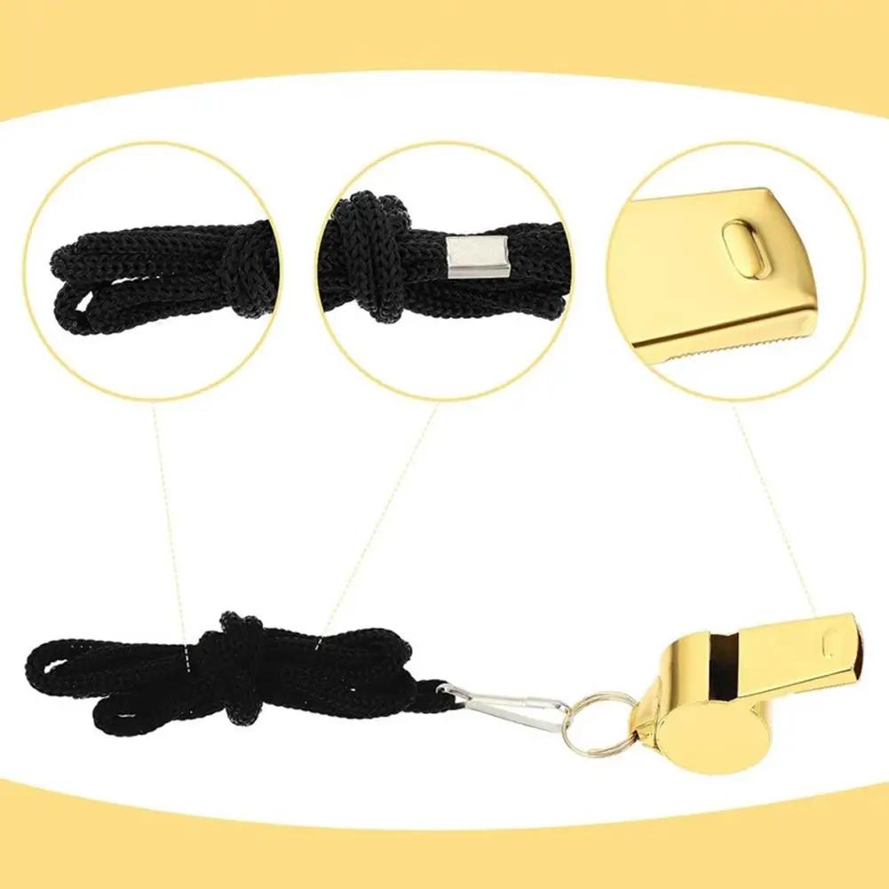Sifflet métallique puissant avec cordon pour pêche outdoor - 25 pièces sécurité randonnée voyage
