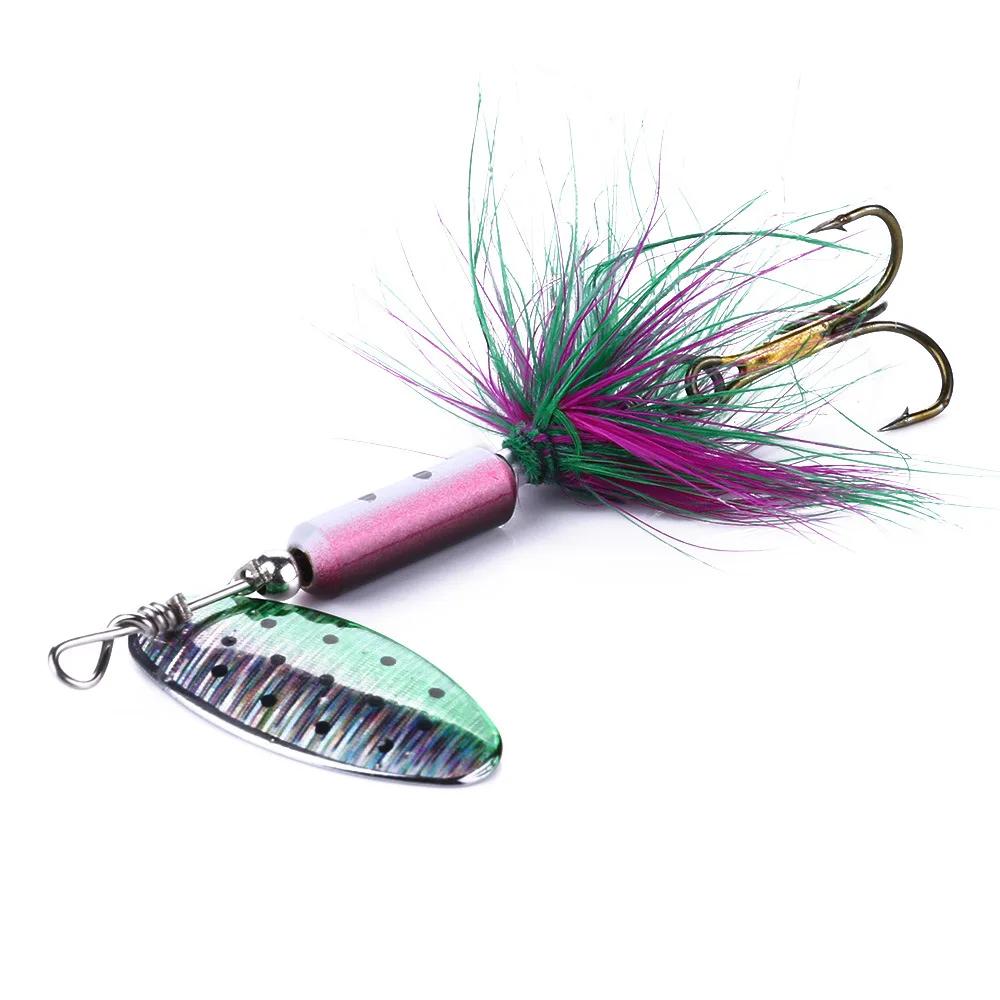 Leurres métalliques vibrations 3.5g - Leurres VIB à plumes pour perche et black bass - Pêche leurres durs