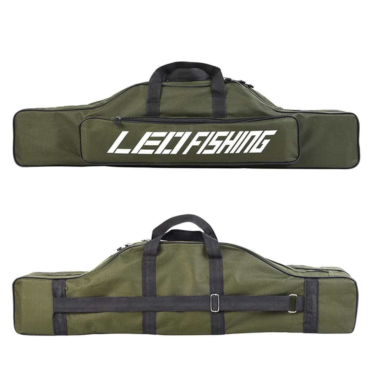 Sac pêche mer double couche 80cm ventru pliable - Rangement cannes matériel - Poche grande capacité