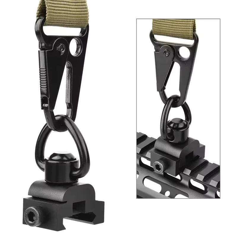 Adaptateur sangle M-LOK QD rail fixation pêche bouton poussoir métal robuste