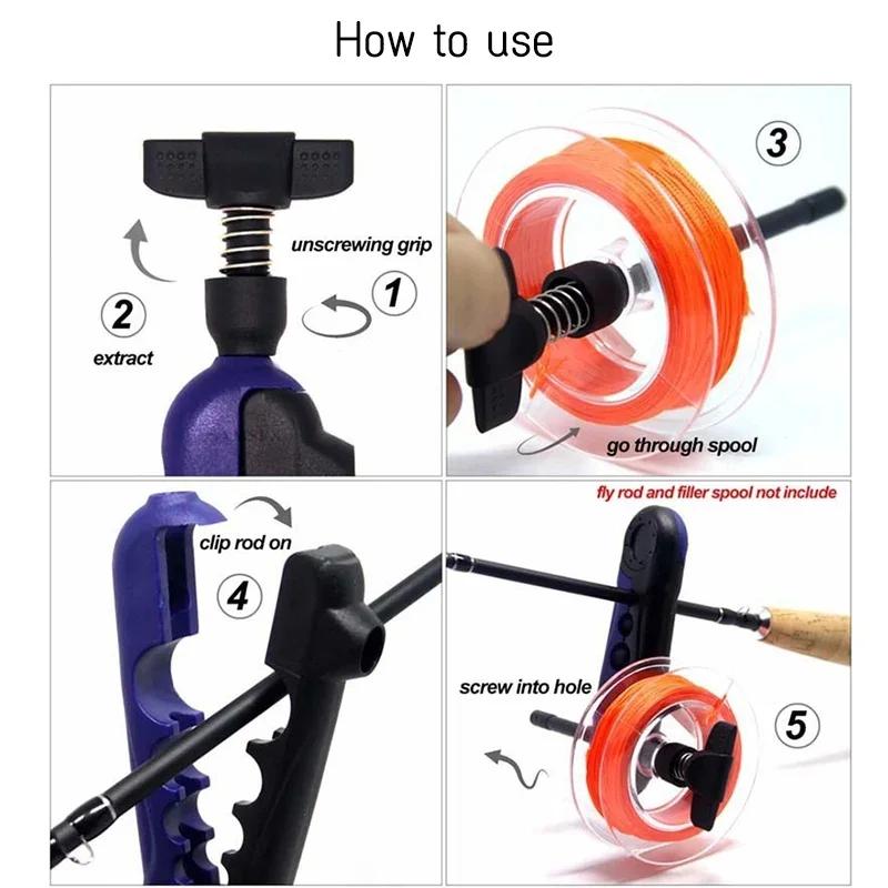 Enrouleur ligne pêche portable ABS pour moulinets casting et spinning remplissage précis
