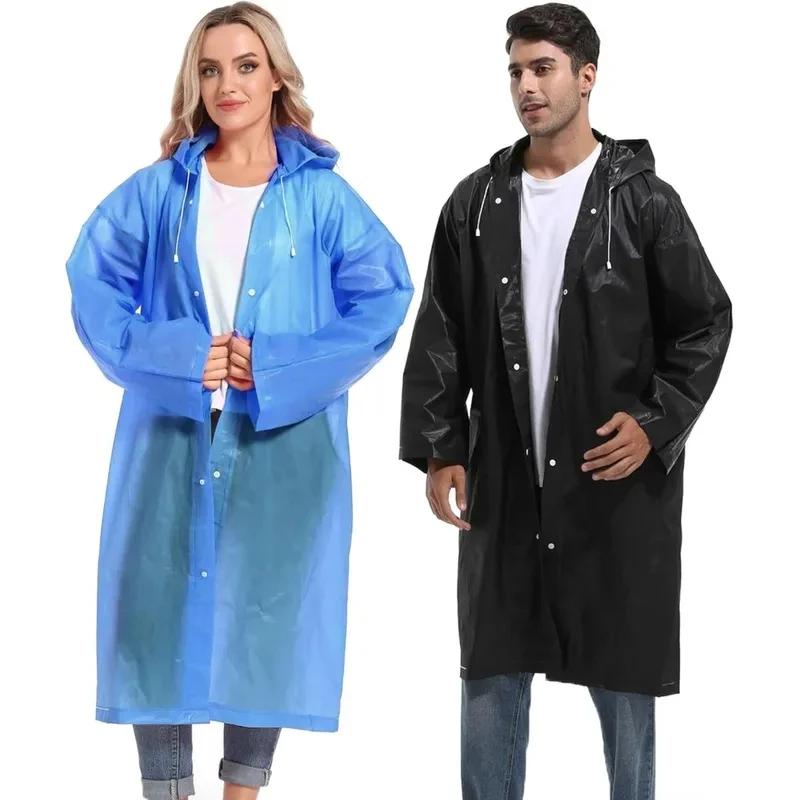 Ponchos de pluie réutilisables imperméables pour pêche avec capuche et cordon