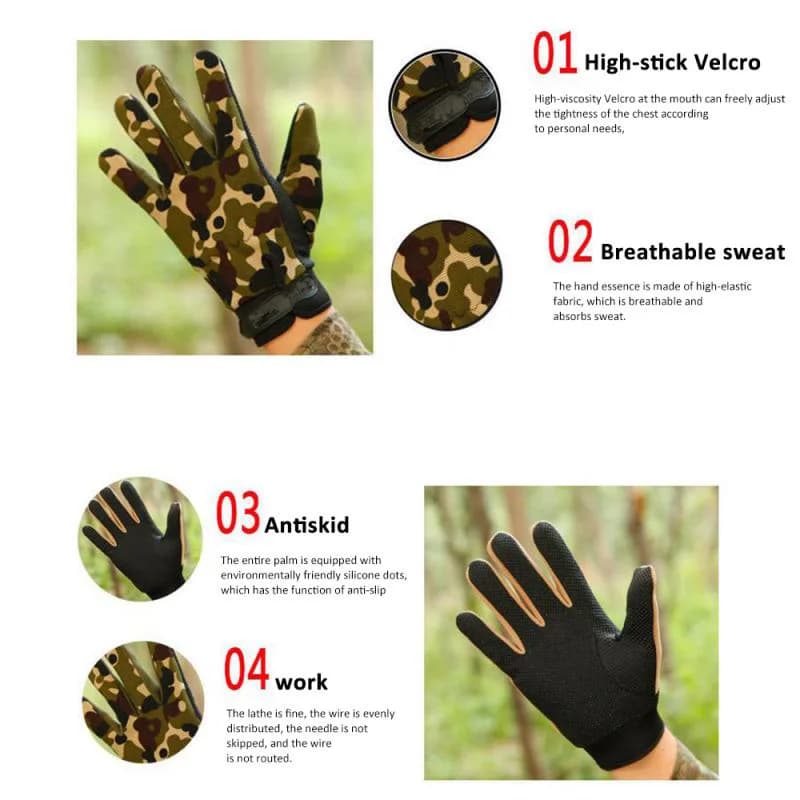 Gants pêche été respirants homme femme - Gants vélo légers anti-dérapant doigts pleins ou découpés