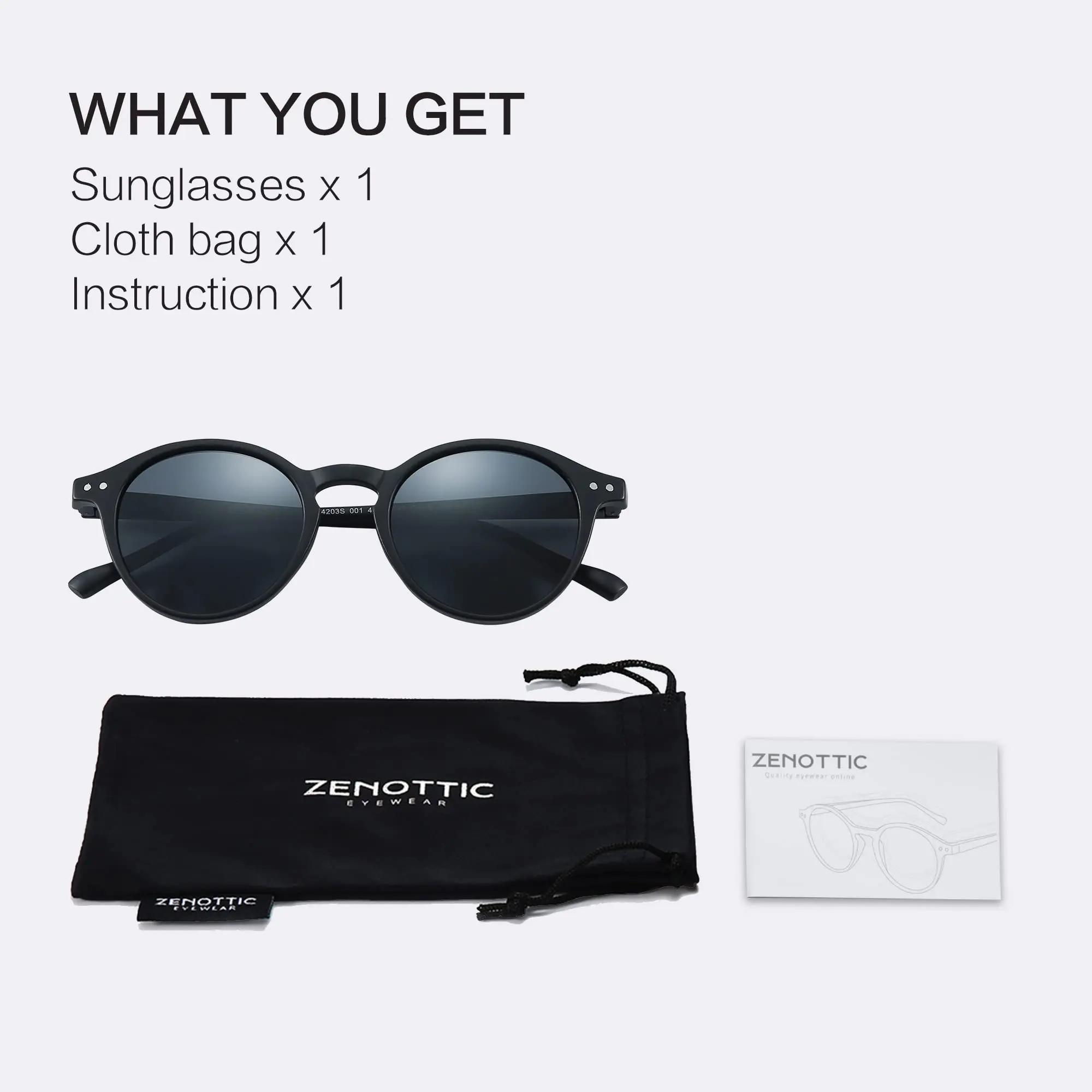 Lunettes de soleil polarisées rétro ZENOTTIC 2024 - Monture ronde pêche UV400 vintage