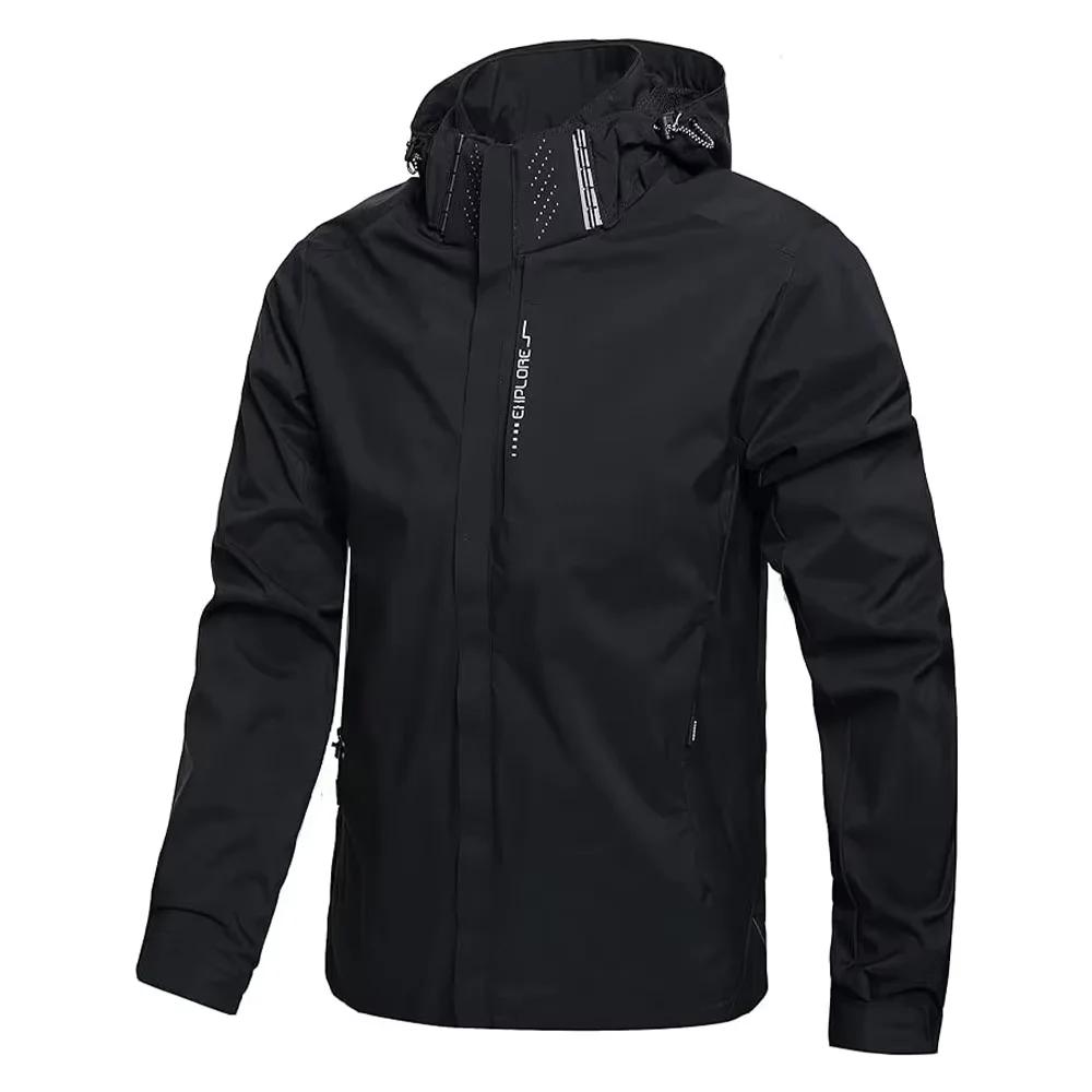 Chubasquero impermeable pêche homme - Veste légère cyclisme capuche extérieure étanche
