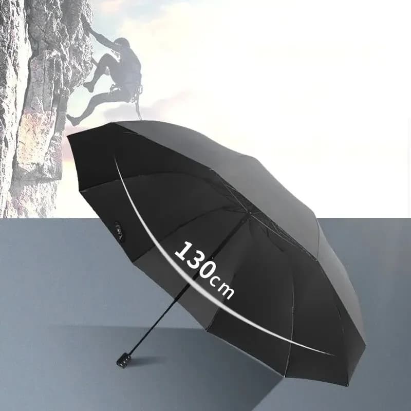 Parapluie géant manuel 10 branches 130cm - Structure renforcée résistante au vent et à la pluie