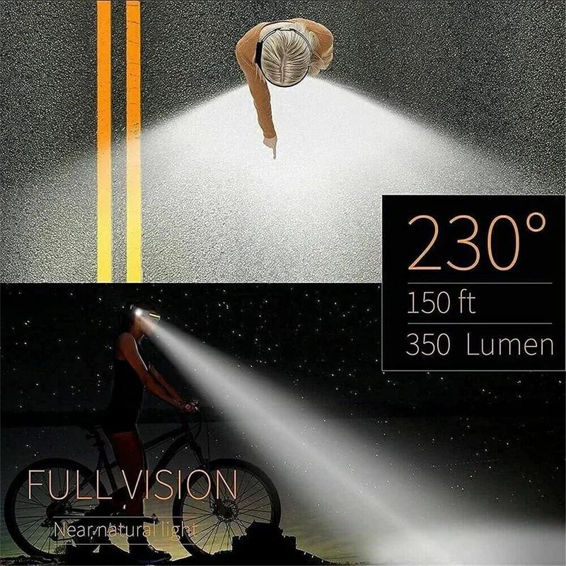 Lampe frontale LED rechargeable puissante pour pêche nocturne et camping - 6 modes d'éclairage
