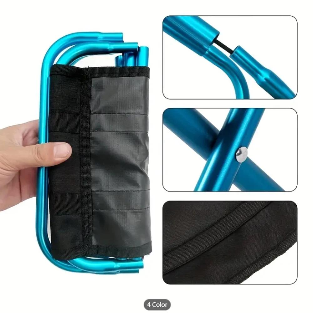 Tabouret de pêche pliant aluminium ultra-léger avec rangement intégré pour pêche nomade et camping