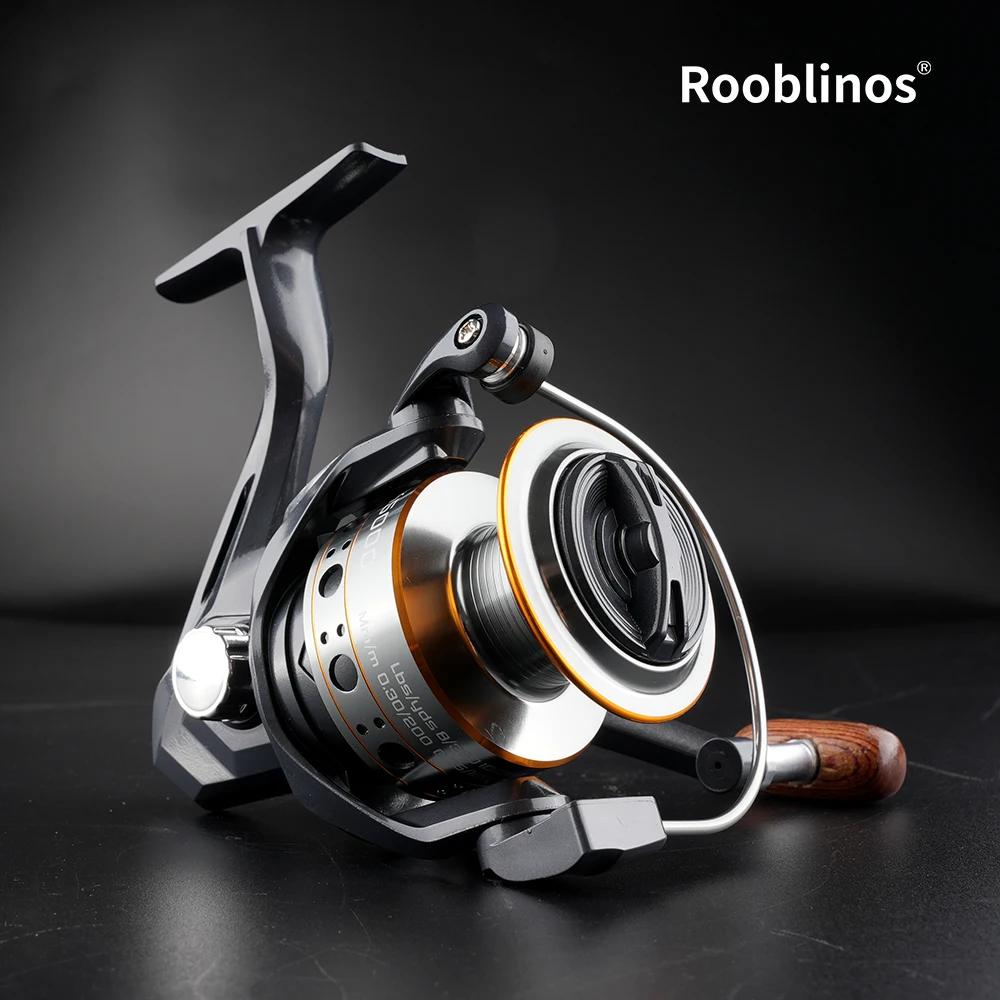 Moulinet spinning Rooblinos MG - Cadre métal frein haute vitesse pour pêche eau douce et mer fluide