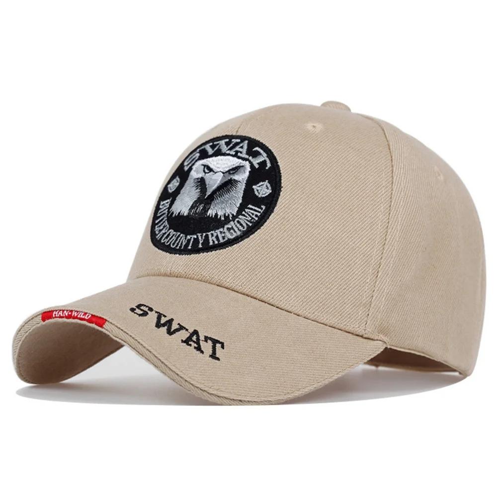 Casquette baseball SWAT Eagle brodée pour hommes - Modèle aigle tactique réglable pour pêche et outdoor