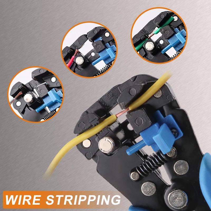Pince à dénuder automatique 8 pouces auto-réglable 24-10 AWG avec fonction coupe et sertissage