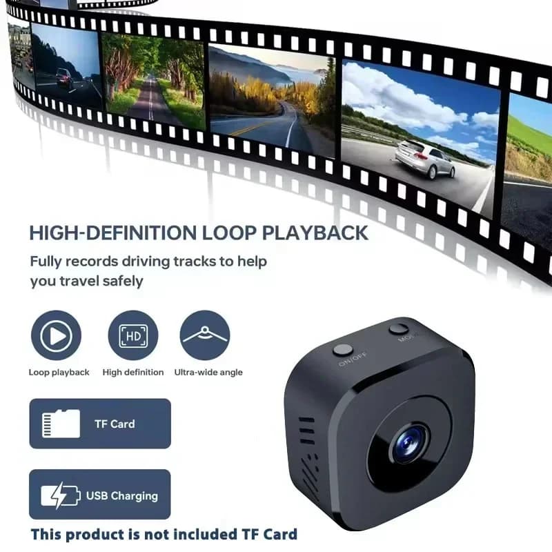 Mini caméra de sécurité WiFi 4K avec vision nocturne, détection de mouvement et audio bidirectionnel pour surveillance