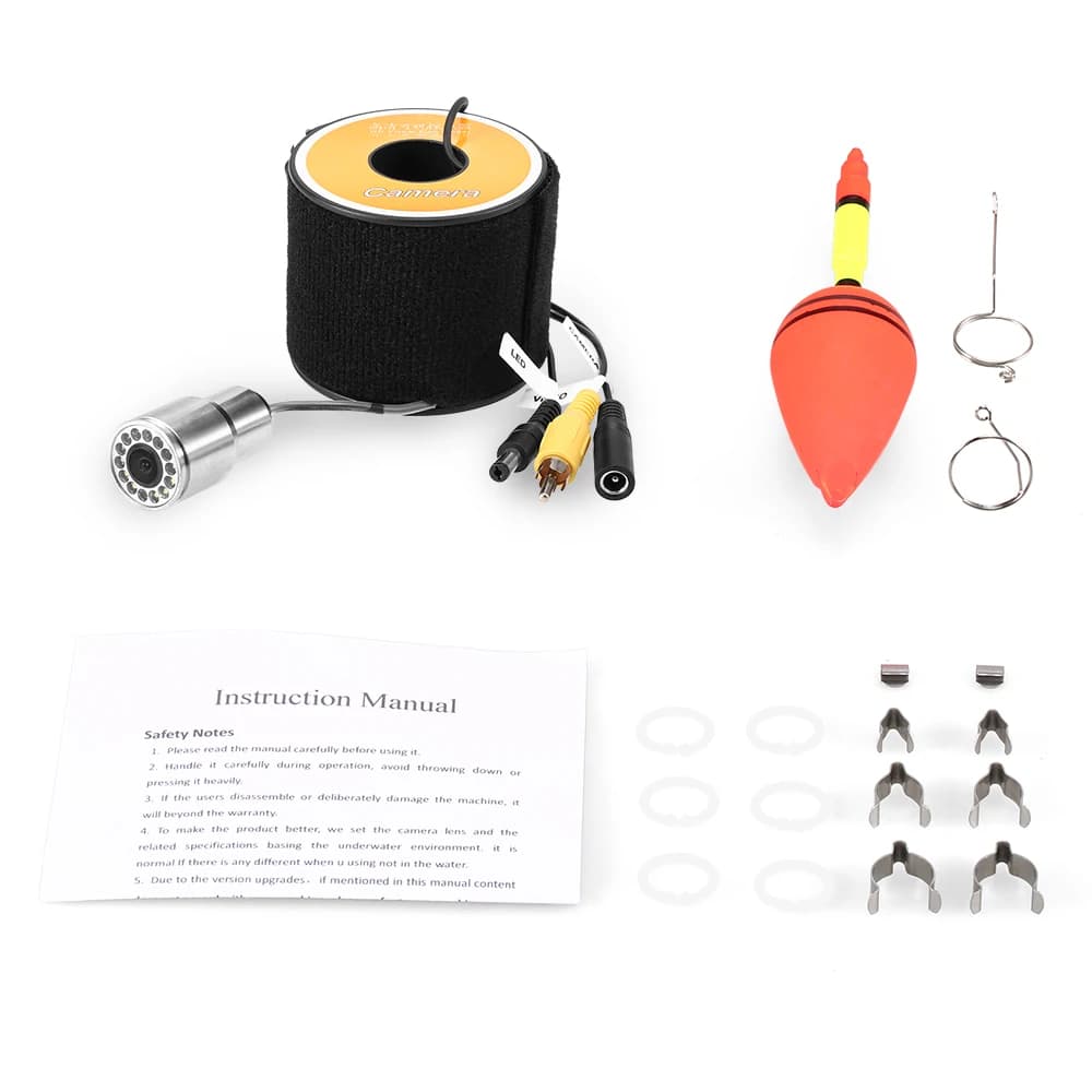 Caméra sous-marine poisson 1200TVL avec vision nocturne 12 LEDs et câble 15 ou 50m pour pêche sur glace
