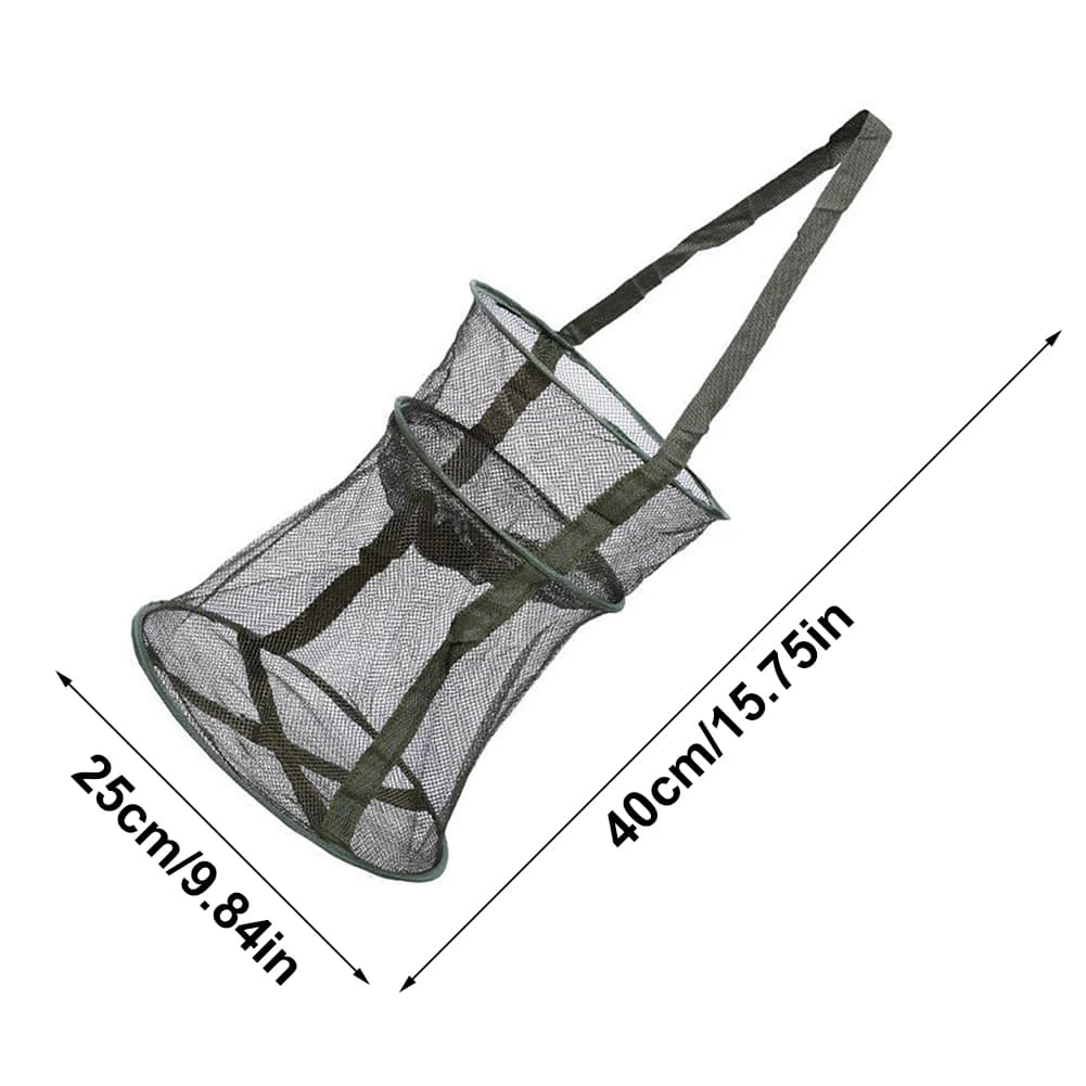 Filet de pêche pliable en forme de cage ronde, épuisette de débarquement pliante pour accessoires pêche