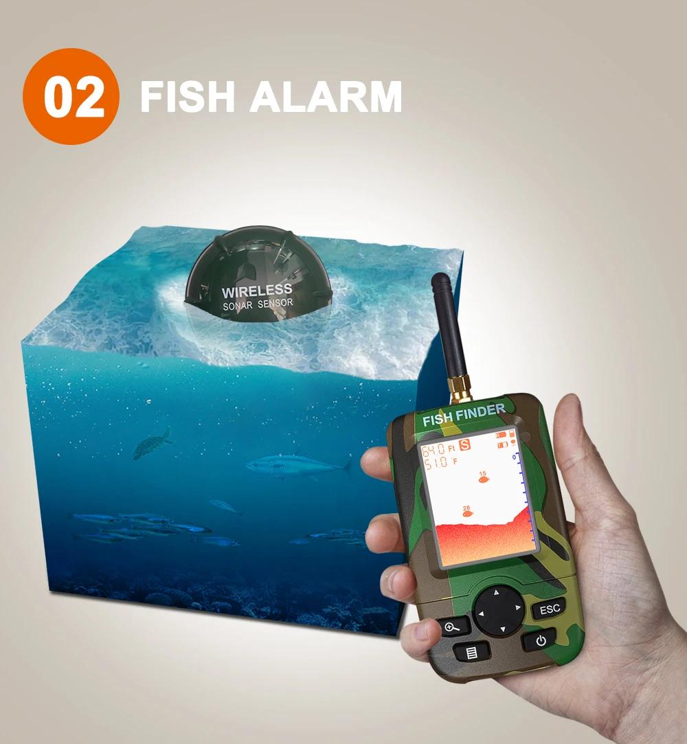 Sonar portable intelligent pêche main étanche détecteur poissons sans fil pour bateau kayak avec transducteur