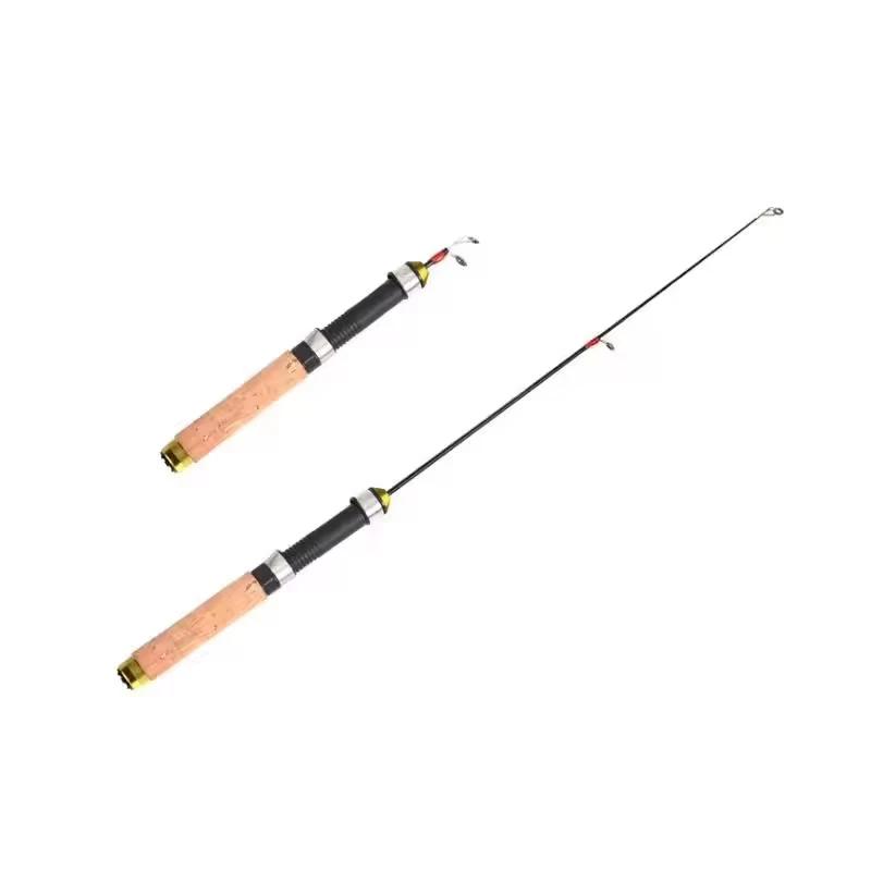 Canne télescopique mini 60cm pêche sur glace et crevettes - Polyvalente tous terrains - Matériel compact