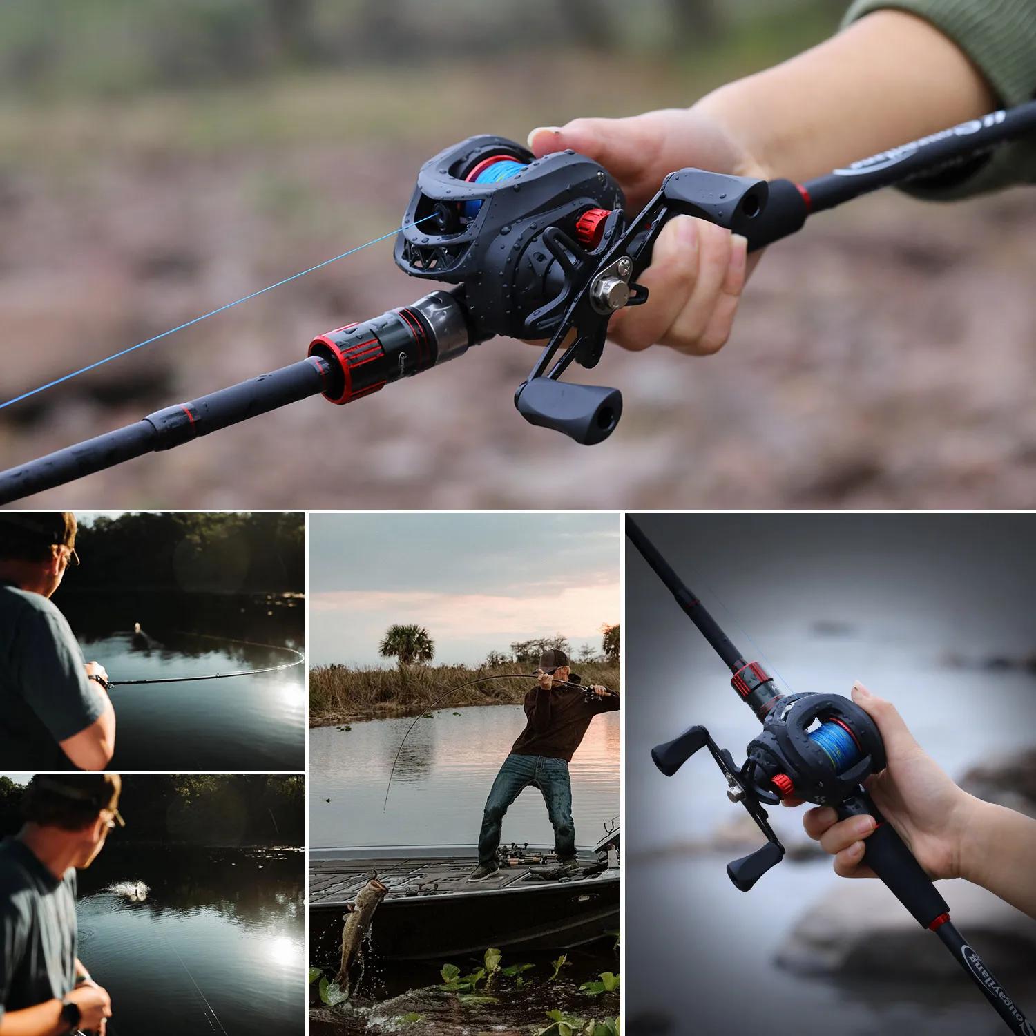 Moulinet Sougayilang baitcasting frein magnétique 7.2:1 pour pêche eau douce - 8kg drag max