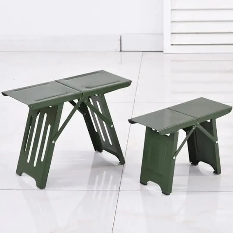 Tabouret pliant acier portable mini pour pêche randonnée camping et sac à dos deux tailles