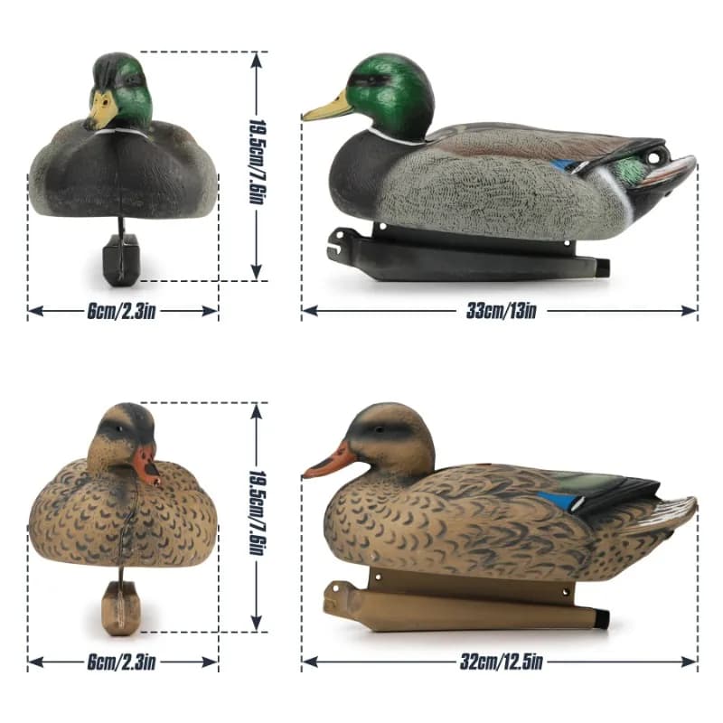Rig de leurres canard 3M avec mousqueton doré - ancres robustes pour chasse au gibier d'eau