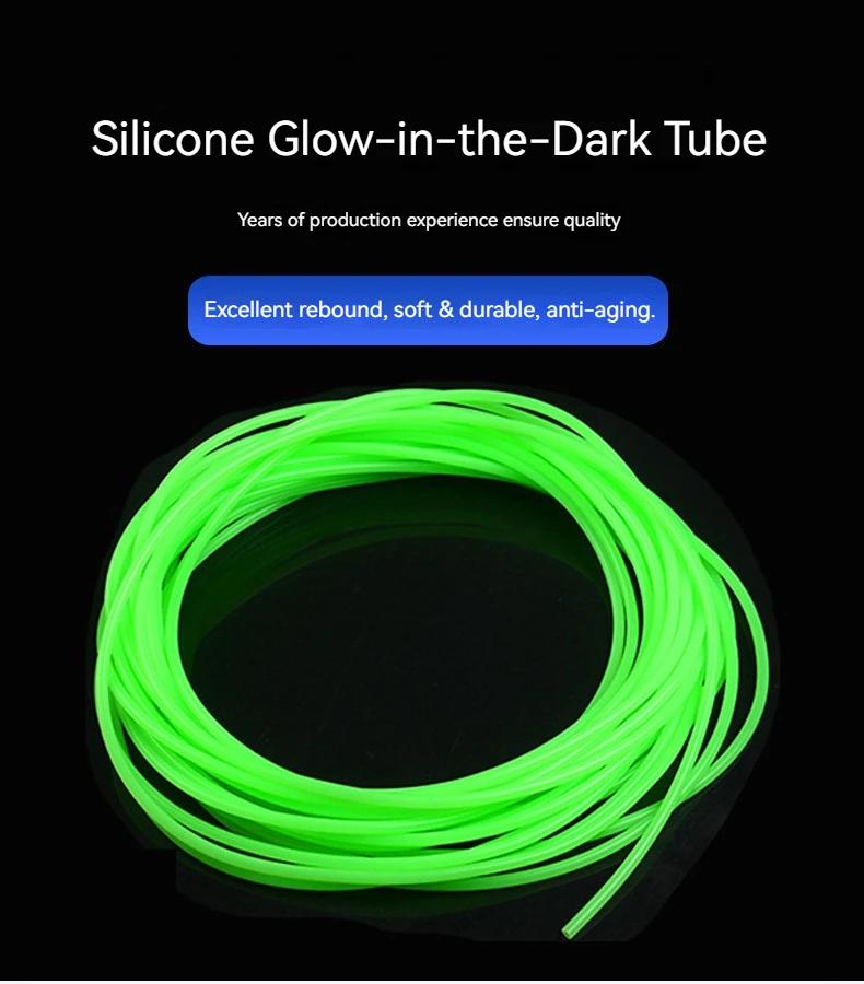 Gaine de pêche luminescente silicone anti-emmêlement 0.8 à 2mm pour pêche en mer et appâts
