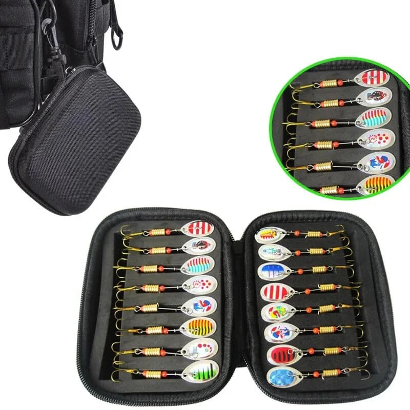 Boîte de rangement EVA pour mouches de pêche à la truite - Étui portable pour leurres spinner