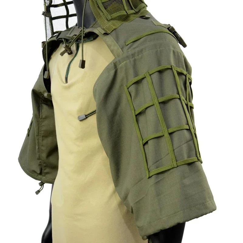 Châle ghillie tactique sniper airsoft - Tenue camouflage combat chasse pêche paintball