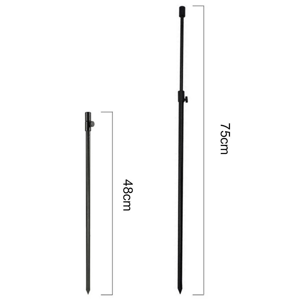 Support de canne réglable pour alarme de pêche carpe - Tige de berge en aluminium noir extensible