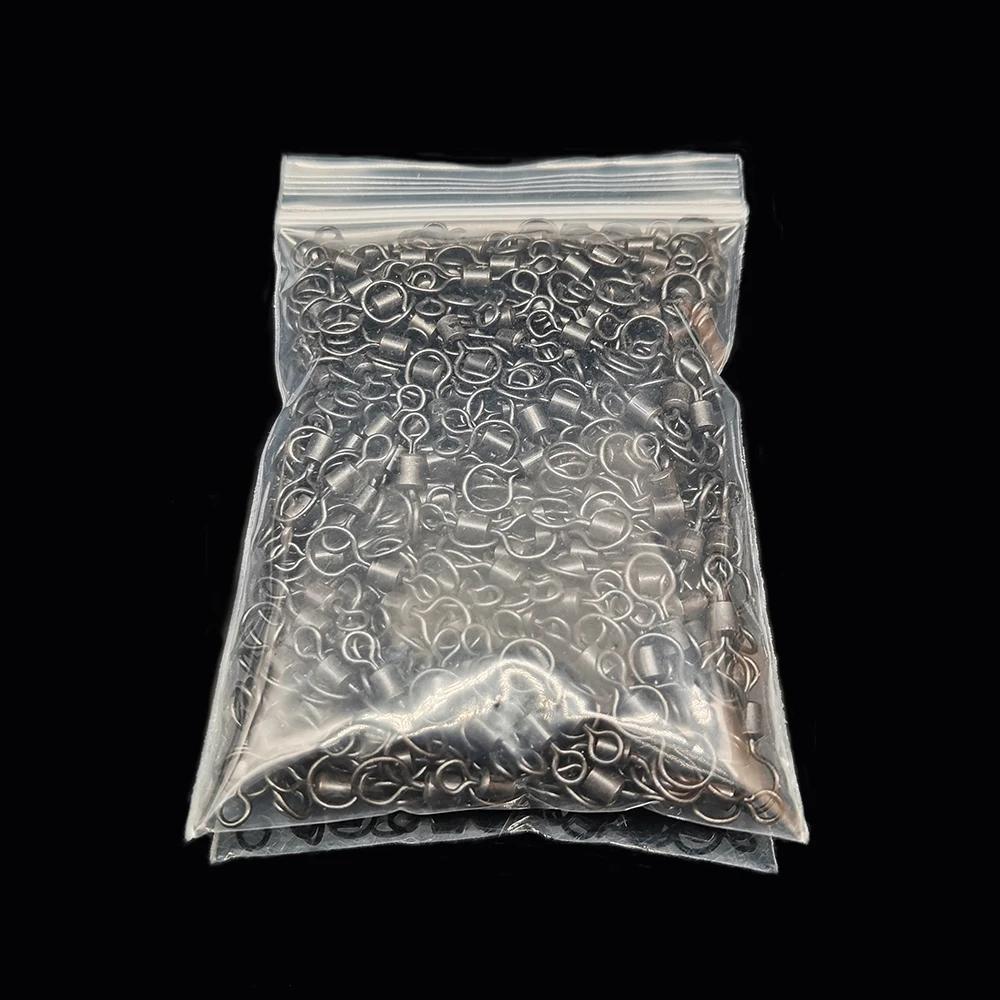 50 émerillons noirs pour pêche à la carpe - Émerillons roulants solides à œil large pour leurres et connecteurs