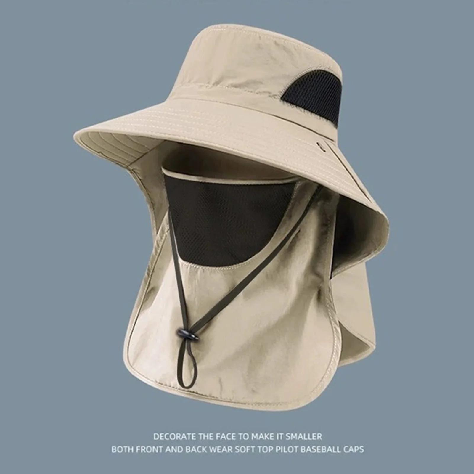Chapeau de pêche UV protection été pour hommes femmes avec rabat cou nu pêche randonnée camping